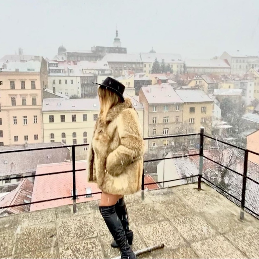 Real fur coat